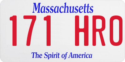 MA license plate 171HR0