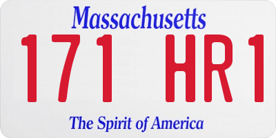 MA license plate 171HR1
