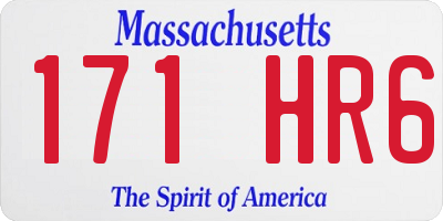 MA license plate 171HR6
