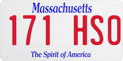 MA license plate 171HS0