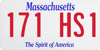 MA license plate 171HS1