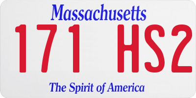 MA license plate 171HS2