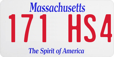 MA license plate 171HS4
