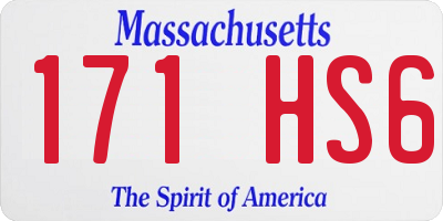 MA license plate 171HS6