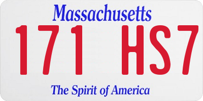 MA license plate 171HS7
