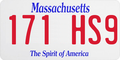 MA license plate 171HS9