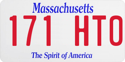 MA license plate 171HT0