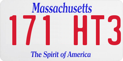 MA license plate 171HT3