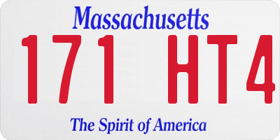 MA license plate 171HT4