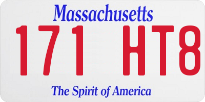 MA license plate 171HT8