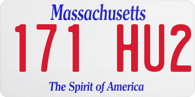 MA license plate 171HU2