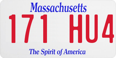 MA license plate 171HU4