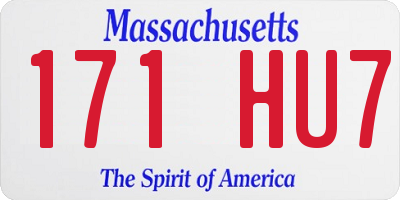 MA license plate 171HU7