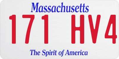 MA license plate 171HV4