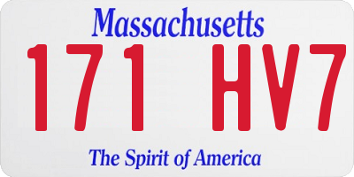 MA license plate 171HV7
