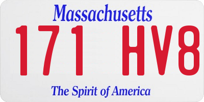 MA license plate 171HV8