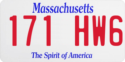 MA license plate 171HW6