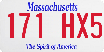 MA license plate 171HX5