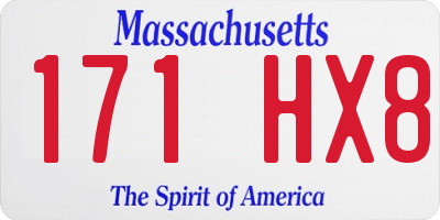 MA license plate 171HX8
