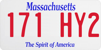 MA license plate 171HY2
