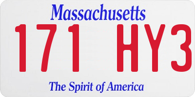 MA license plate 171HY3