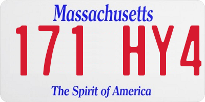 MA license plate 171HY4