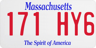 MA license plate 171HY6