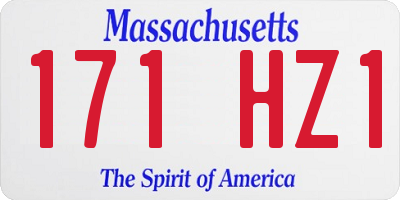 MA license plate 171HZ1