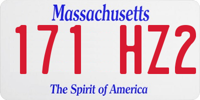 MA license plate 171HZ2