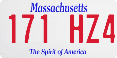 MA license plate 171HZ4