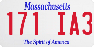MA license plate 171IA3