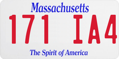MA license plate 171IA4