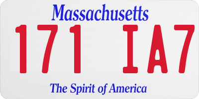 MA license plate 171IA7