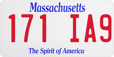 MA license plate 171IA9