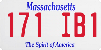 MA license plate 171IB1