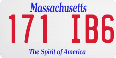 MA license plate 171IB6