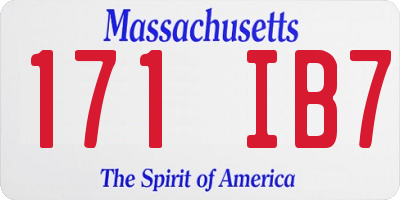 MA license plate 171IB7