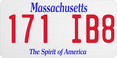 MA license plate 171IB8