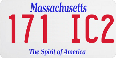 MA license plate 171IC2