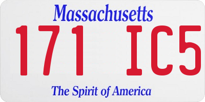 MA license plate 171IC5