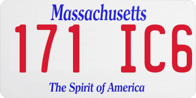 MA license plate 171IC6
