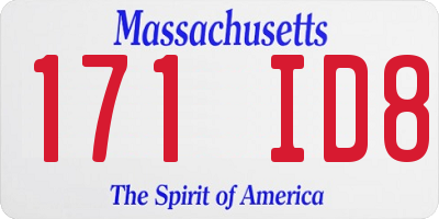 MA license plate 171ID8
