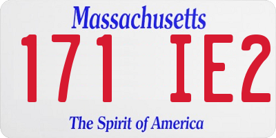 MA license plate 171IE2