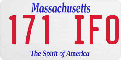 MA license plate 171IF0
