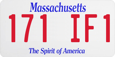 MA license plate 171IF1