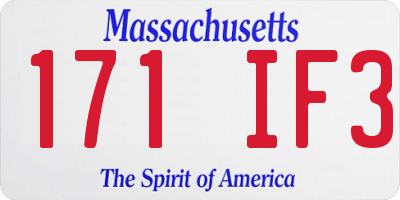 MA license plate 171IF3