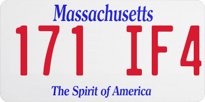 MA license plate 171IF4