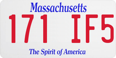 MA license plate 171IF5
