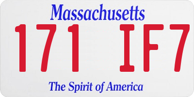 MA license plate 171IF7