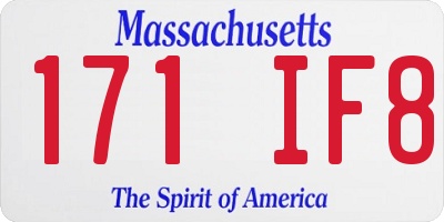 MA license plate 171IF8